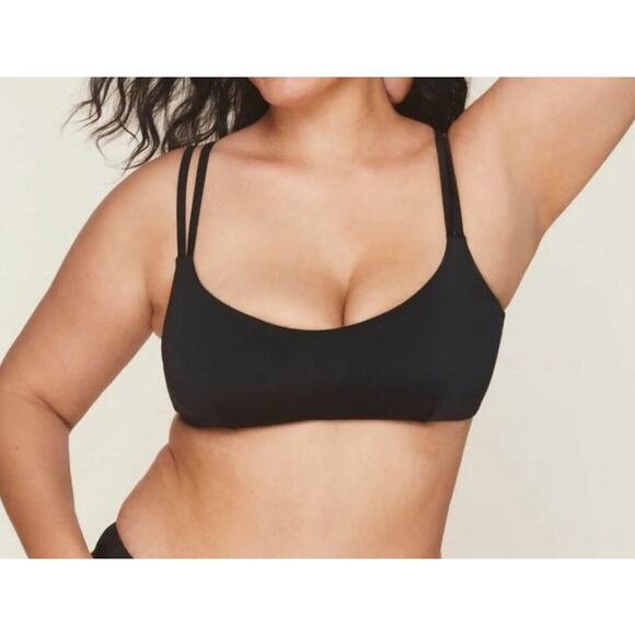 NWT Andie Swim The Rockaway Strappy Bikini Top Black XS Beach Pool Travel Resort - Picture 1 of 6